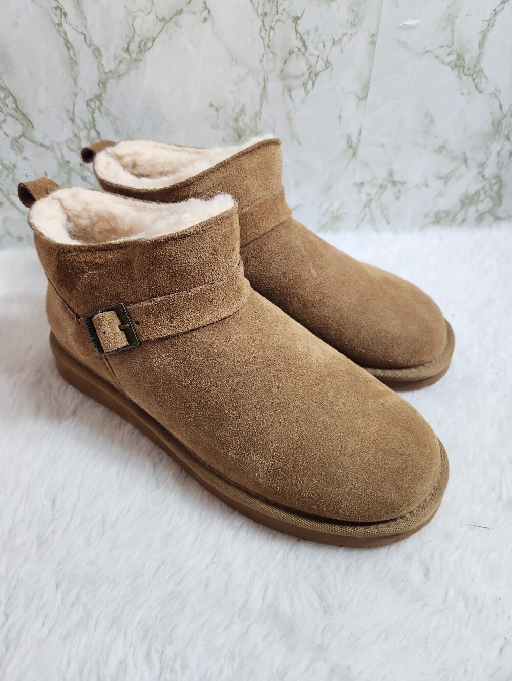 PAWZ by BEARPAW Faux Fur Lined Leather Booties